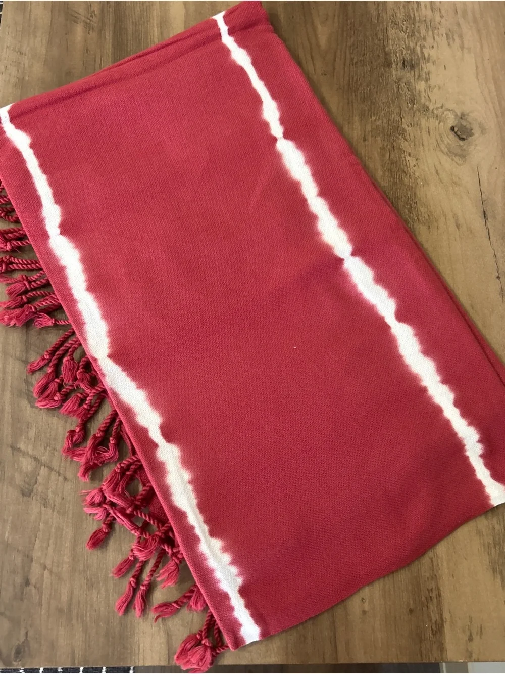 Festival Travel Towel Tie Dye Burgundy Red White 36 x 65 NEW